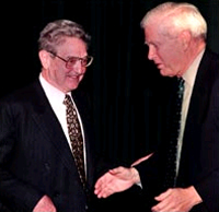 George Soros (left) and James Billington.