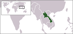 Geografisk plassering av Laos
