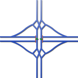 Schematische weergave van een gevlochten haarlemmermeeraansluiting