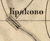 Деревня Кряково на карте 1863 года