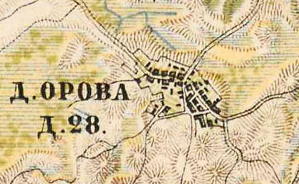 План деревни Орово. 1885 год