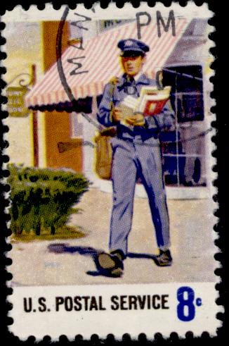 Stamp US 1973 8c mailman