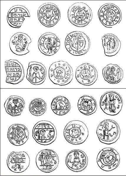 Brakteaty Mieszka III Starego z inskrypcjami w jęz. polskim/ knaan z użyciem pisma hebrajskiego