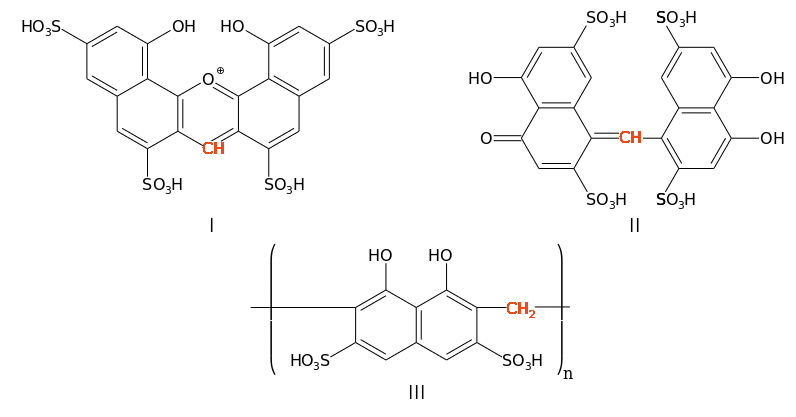 Вероятные продукты реакции формальдегида с хромотроповой кислотой