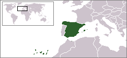 Geografisk plassering av Spania