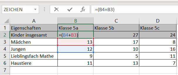 einfache Zellenoperationen