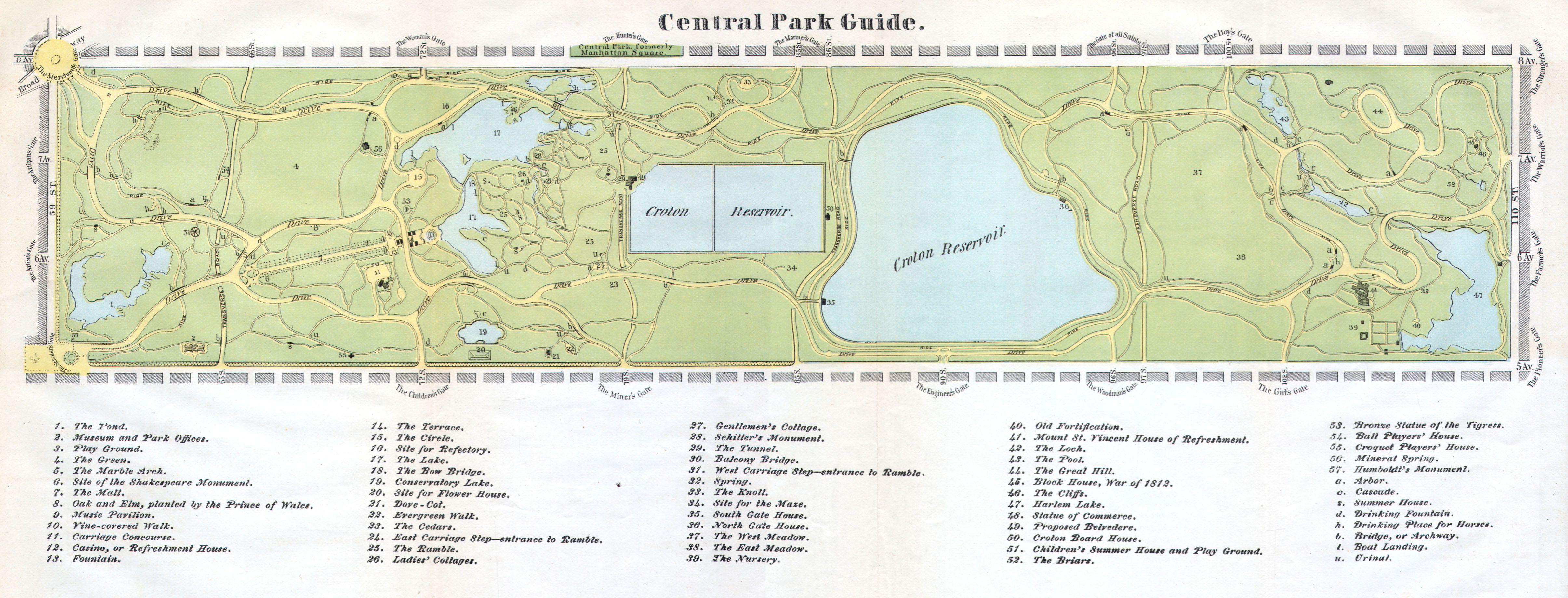 Central Park New York City Map