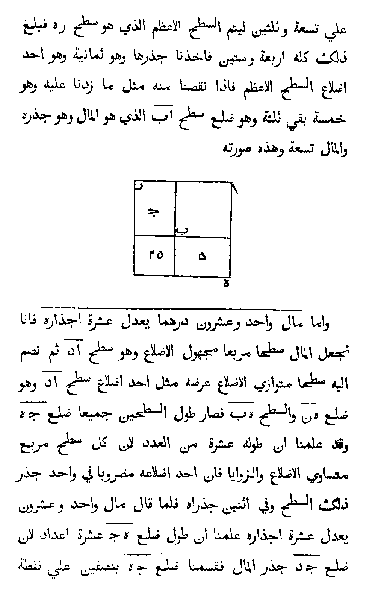 The Algebra of Mohammed ben Musa (Arabic)