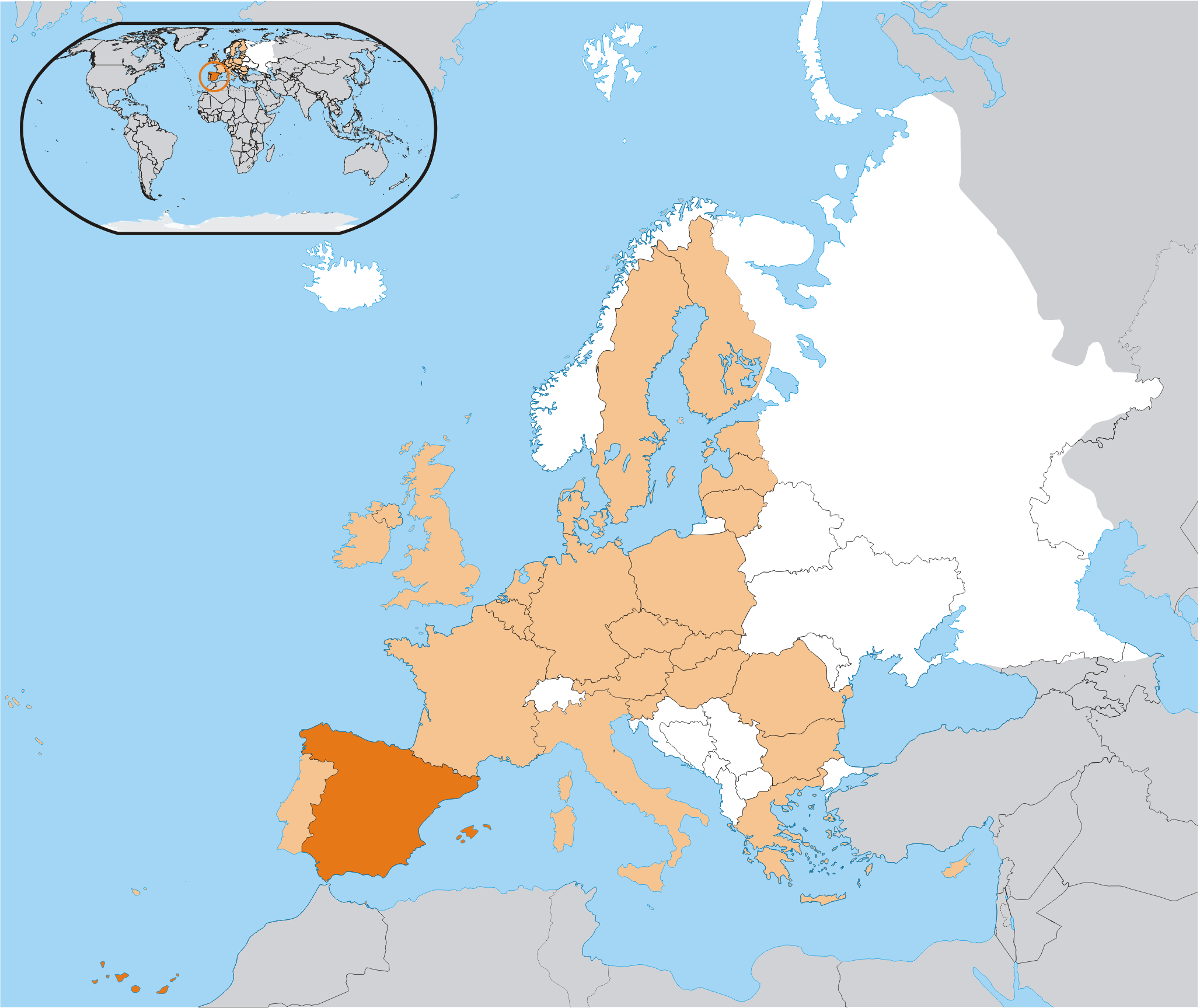 Spain Location On Europe Map