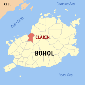 Mapa han Bohol nga nagpapakita kon hain an Clarin