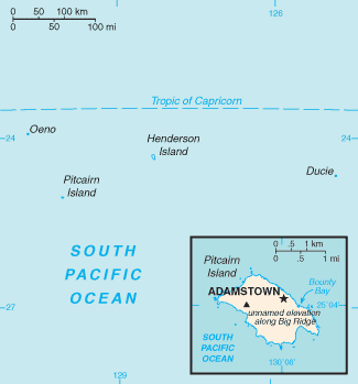 map of Pitcairn Islands