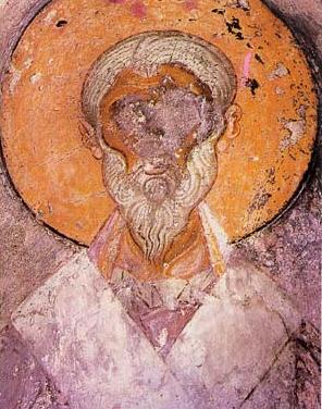 Ikon av St. Alexander avAlexandria i klosteret Veljusa Monastery i Makedonia