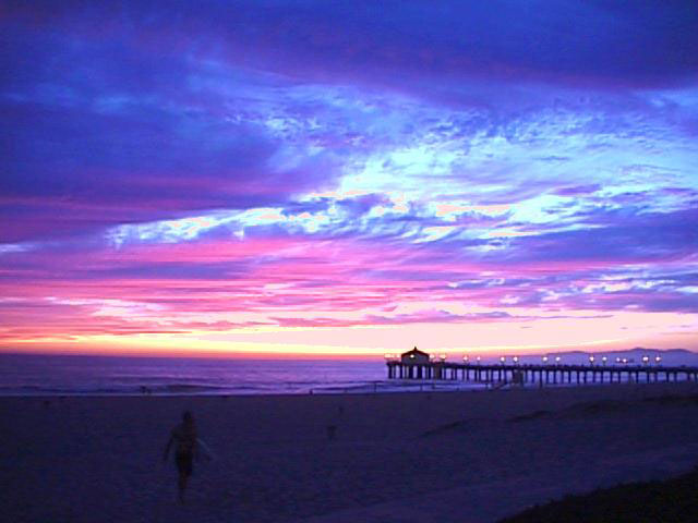 sunset on beach. File:Manhattan Beach Sunset.