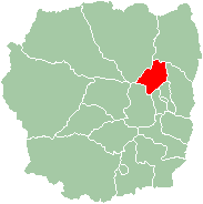 Map of former Antananarivo Province showing the location of Ambohidratrimo (red).