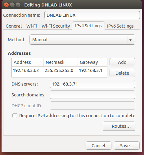 dhcp static configuration