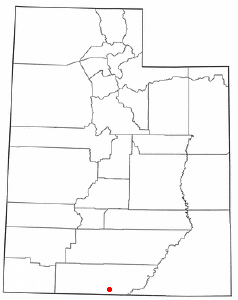 Location of Big Water, Utah