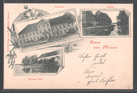 Schloß Mirow auf historischer Postkarte - Quelle: Wikipedia
