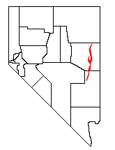 The southern tip of the Schell Creek Range is on the Great Basin Divide along the White River (Nevada) basin.