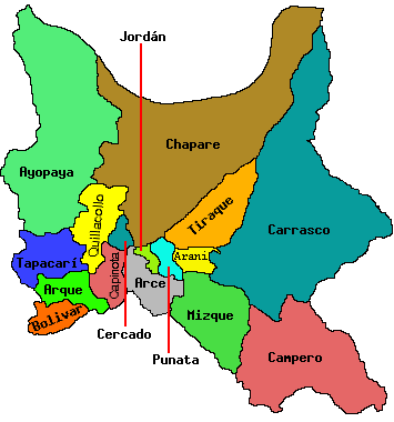 Les províncies del Departament de Cochabamba
