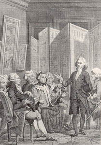 "Abbe Delille reciting his poem, La Conversation in the salon of Madame Geoffrin" from Jacques Delille, "La Conversation" (Paris, 1812) Delille et Geoffrin.jpg