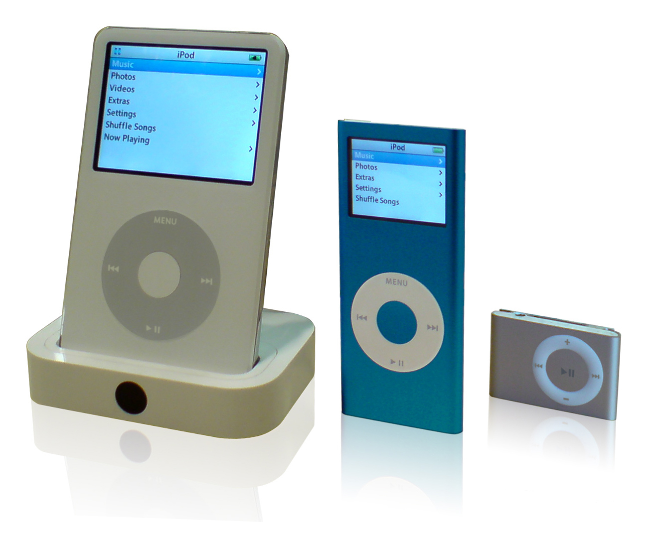 File:IPod 5G, nano 2G, shuffle 2G.jpg - Wikimedia Commons