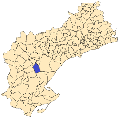 Situación de Rasquera en la provincia de Tarragona