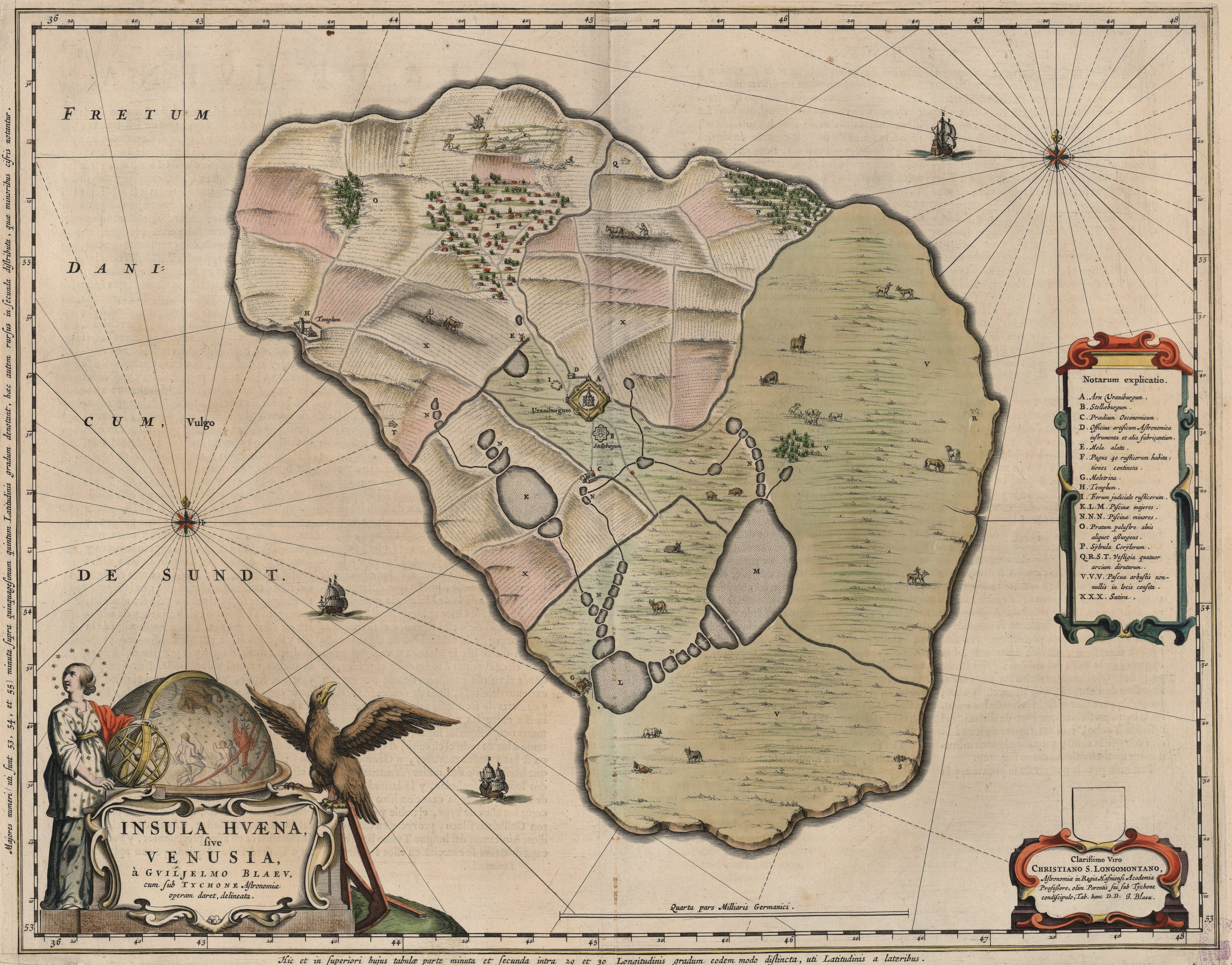 Map of Hven from the Blaeu Atlas 1663, based o...