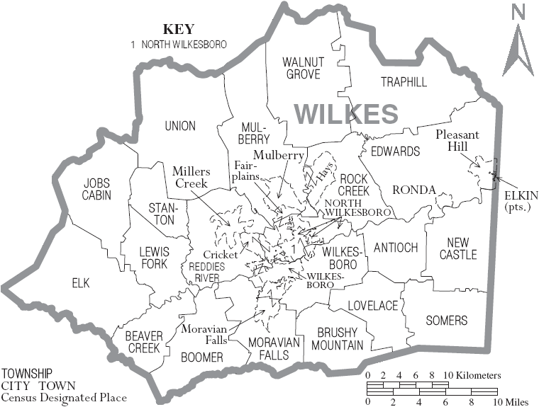 Map Of North Carolina By County. File:Map of Wilkes County