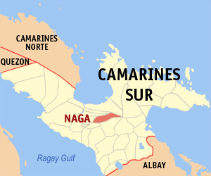 English: Map of Camarines Sur showing the loca...