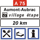 D45 Présignalisation à 20 kilomètres environ.