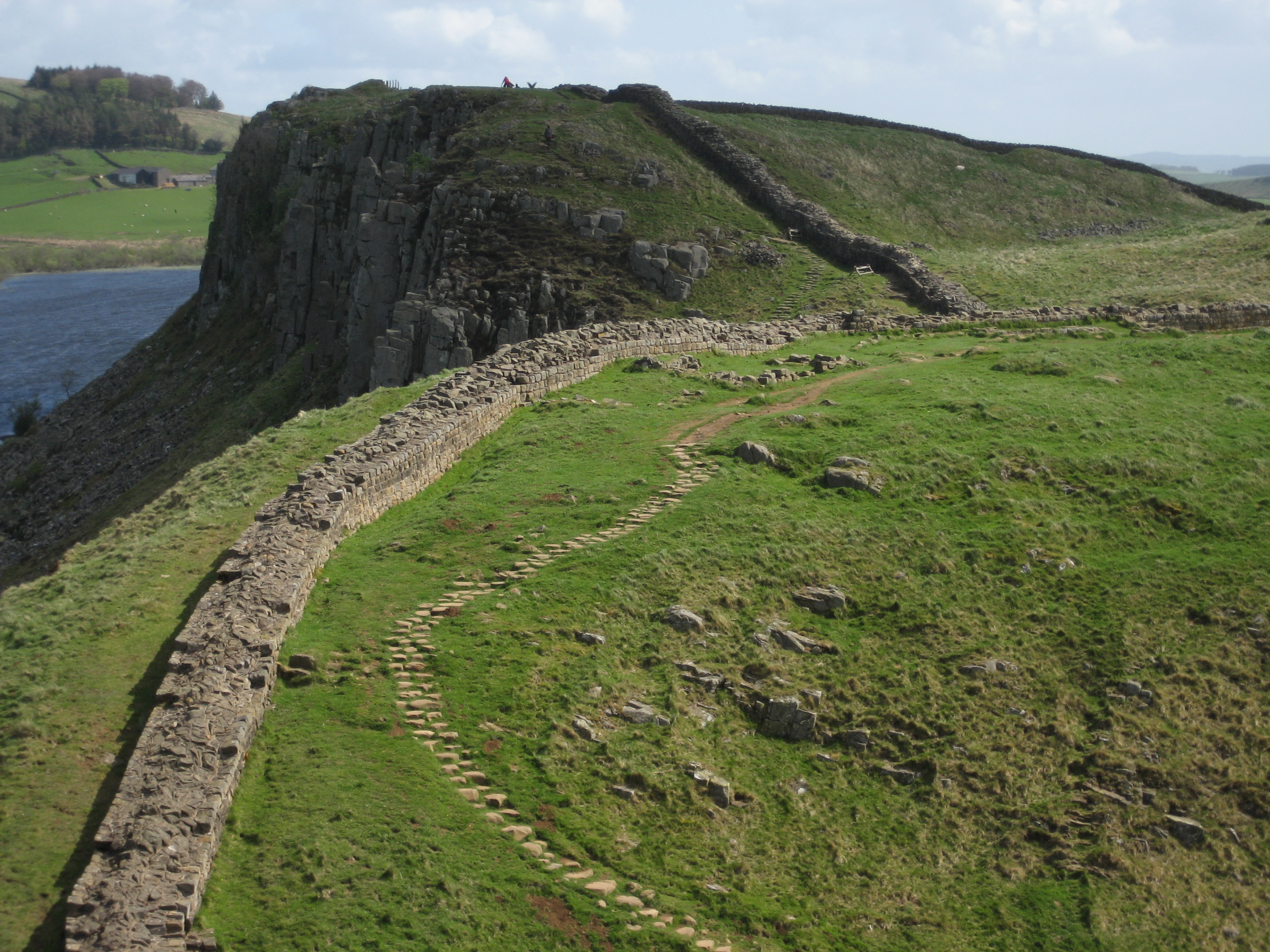 Hadrian's Wall and path, section near Crag Lough. 