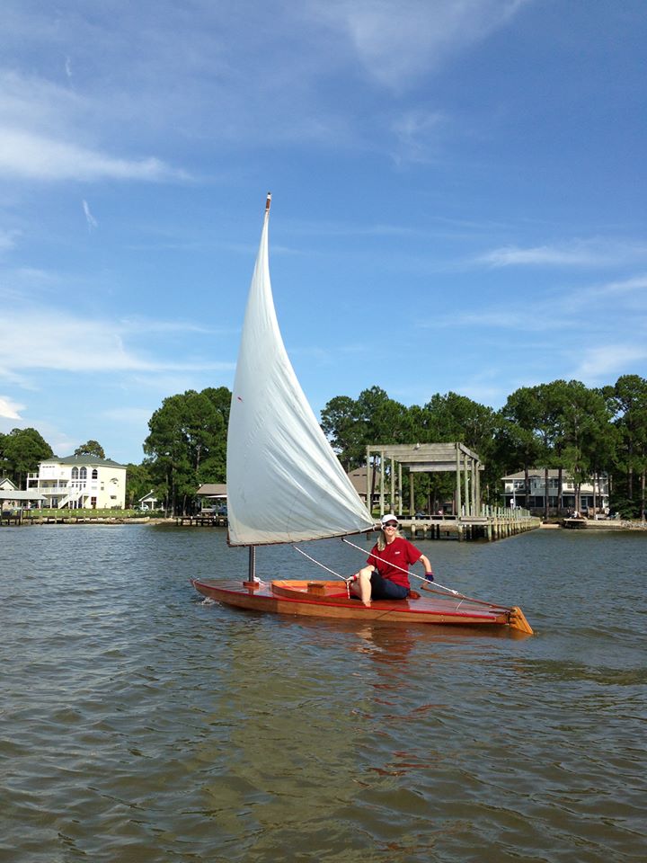 Description 1953 wooden Sunfish sailboat.jpg