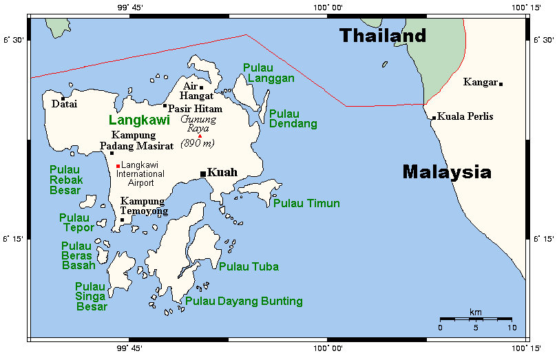 Mapa de Langkawi (© Kelisi, Wikimedia Commons)