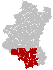 Location of the arrondissement in Luxembourg