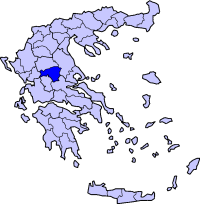 Poziția regiunii Νομός Καρδίτσας