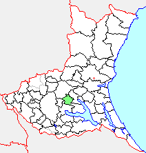 千代田町の県内位置図