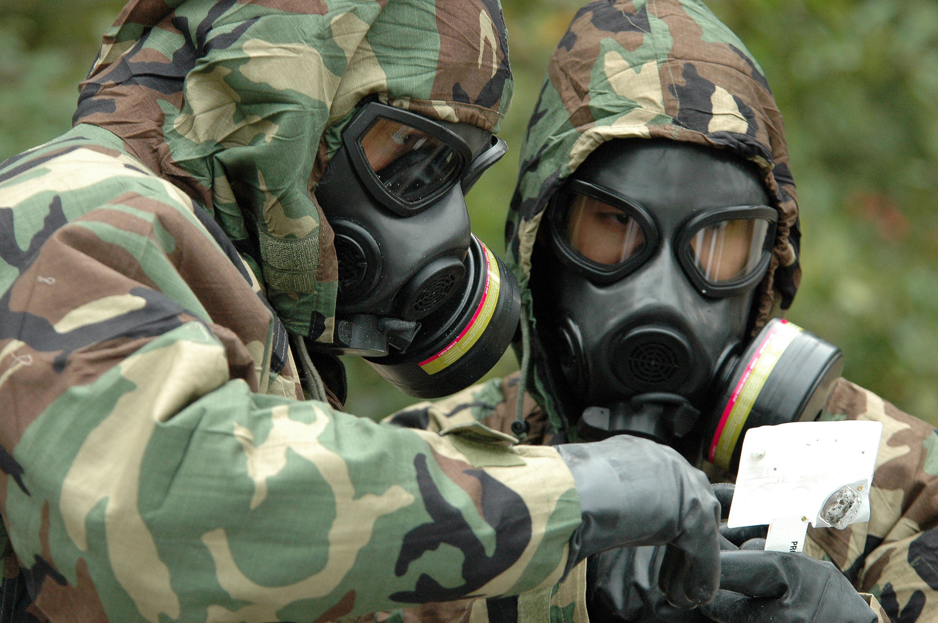 US Navy Technicians Run Tests on Substances for an exercise on Chemical Warfare
