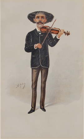 Caricature of Pablo de Sarasate.