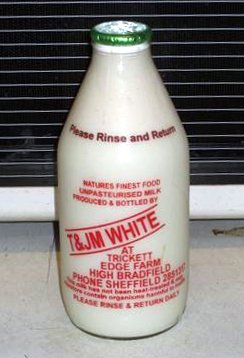 A bottle of green-top (raw, unpasturised) milk...