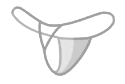 Illustration of string underwear with V inters...