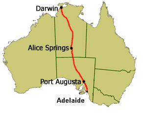 Route of the World Solar Challenge