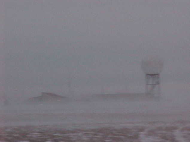 Blizzard conditions at the Goodland WSFO. Tim Schick was out working on the ASOS during this blizzard - (C) National Weather Service Forecast Office Goodland KS - Public domain via Wikimedia Commons