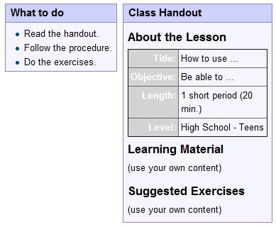 How to create such a lesson as this