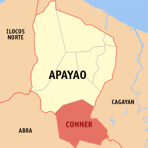 Mapa kan Apayao na ipinapahiling an kinamomogtakan kan Conner