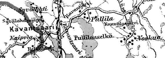 Деревня Кавантсаари на финской карте 1923 года