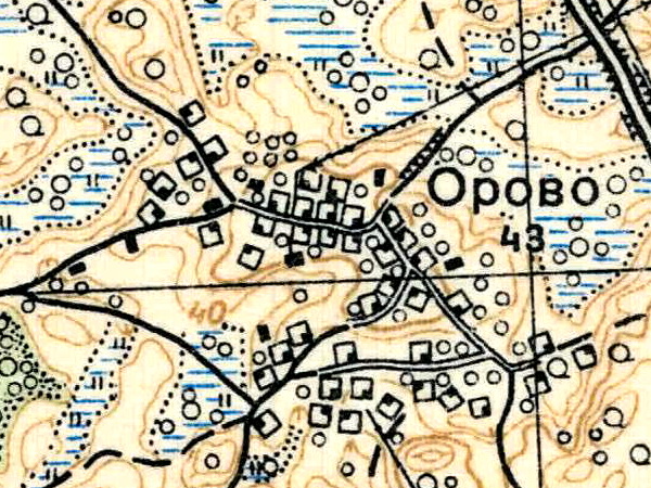 План деревни Орово. 1939 год