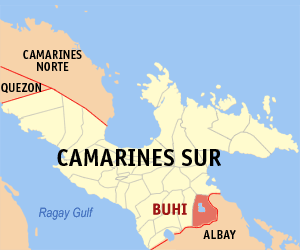 Mapa han Camarines Sur nga nagpapakita kon hain nahamutang an Buhi
