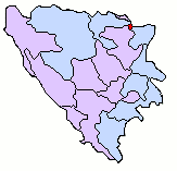 ボスニア・ヘルツェゴビナ内のブルチコ行政区の位置