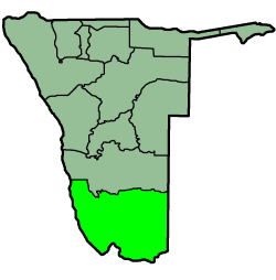 Location of the ǁKaras Region in Namibia