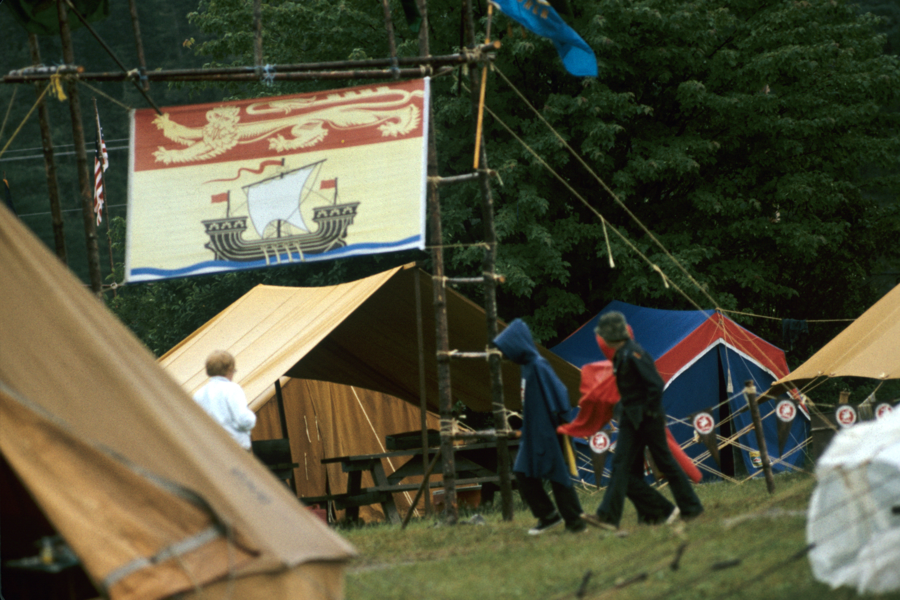 Tents and New Brunswick Flag 1976.jpg